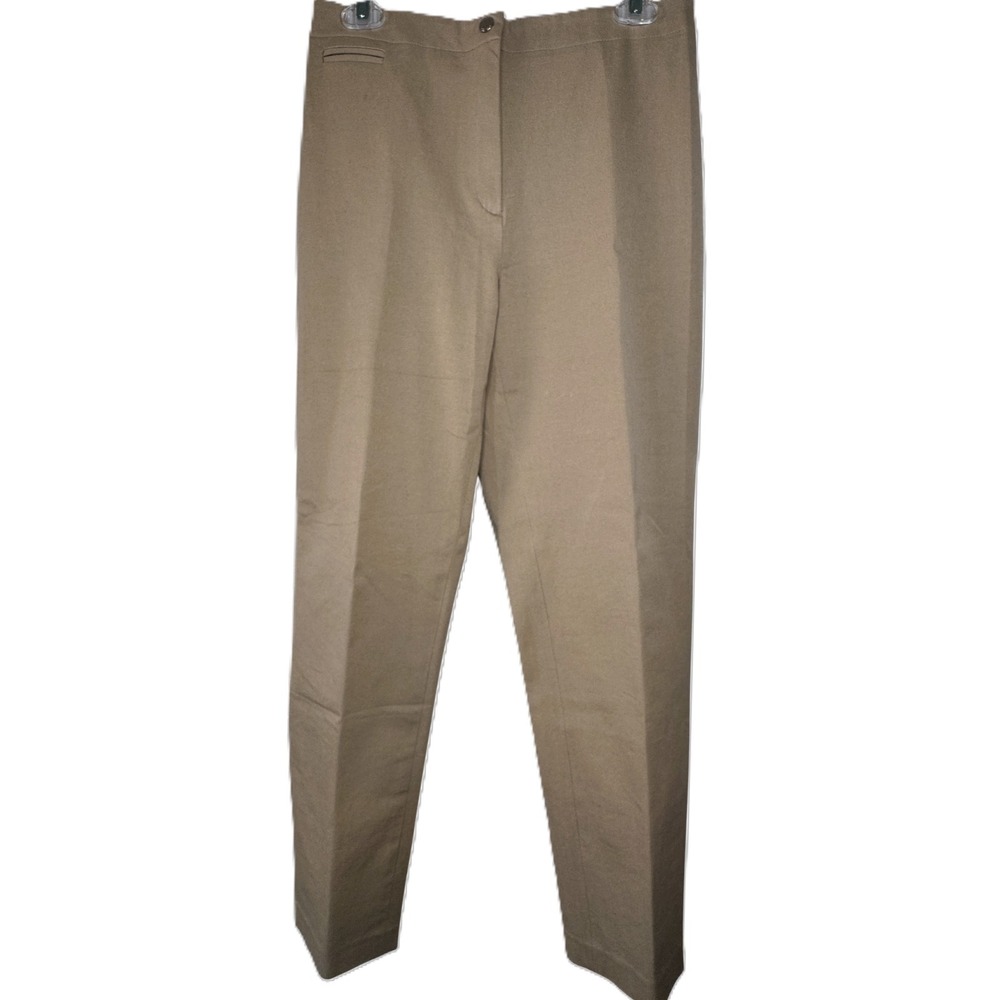 Lauren Ralph Lauren Khaki Tan Pants Womens 8 Cotton Stretch Minimalist VTG 90s‎